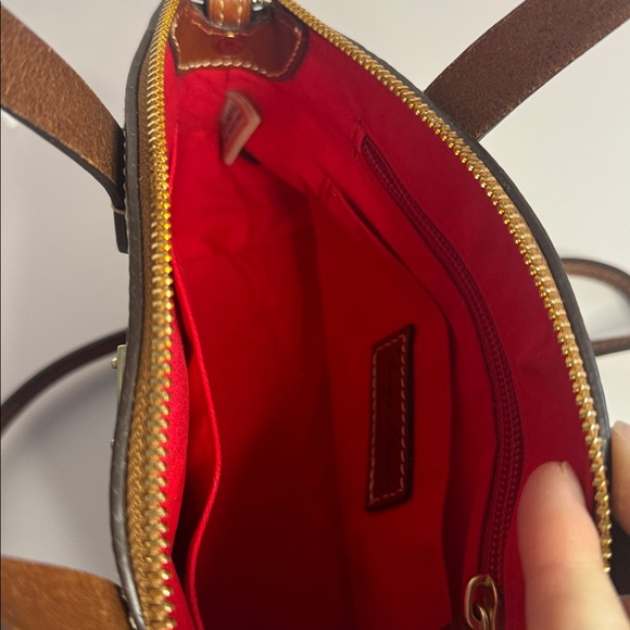 Dooney & Bourke NWOT Ruby Olive Pebbled & Brown Leather Two-Way Bag - Picture 12 of 12